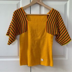 VTG Rastafarian sweater shirt striped acrylic handmade Medium Small Jamaica